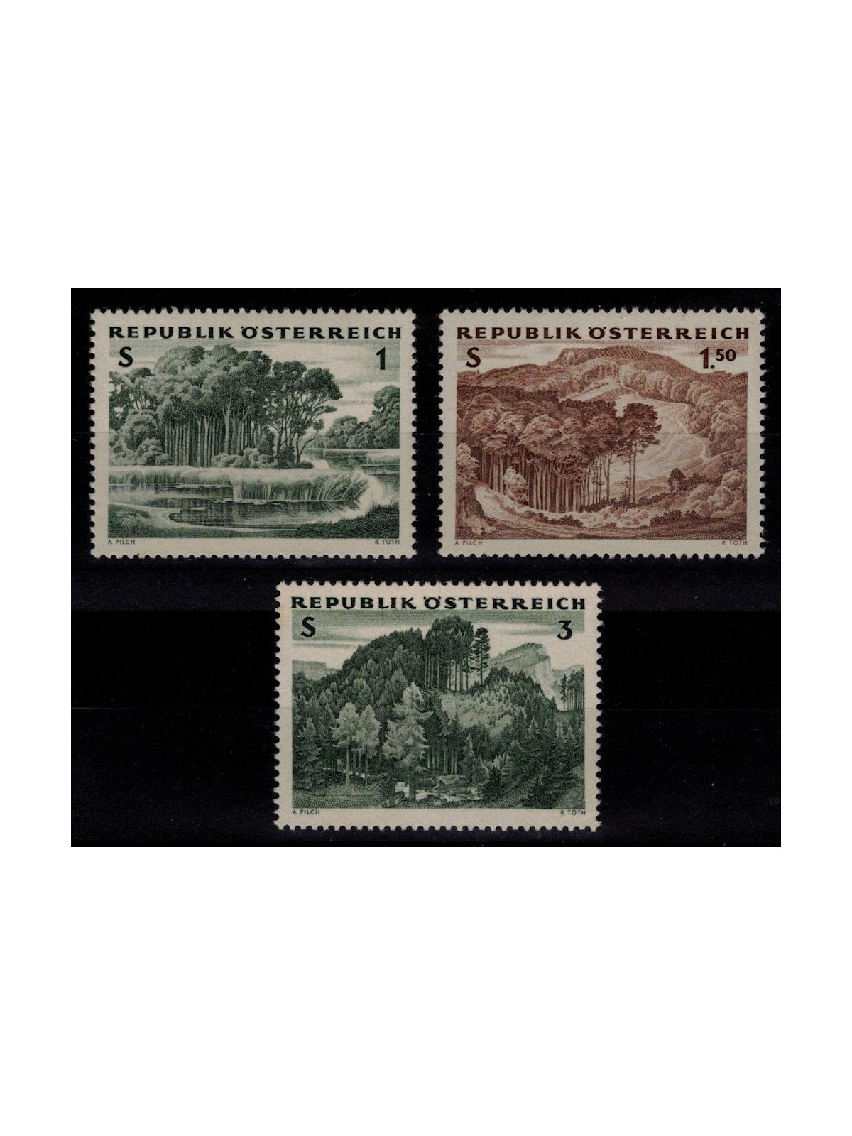 AUSTRIA 1962 Austrian Forests 3v MNH**
