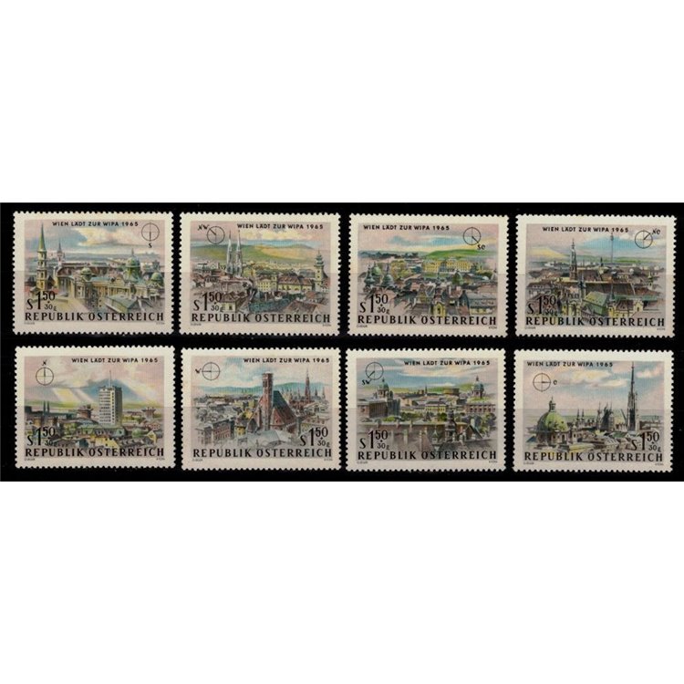 AUSTRIA 1964 Philatelic Exhibition (WIPA) 8v MNH**