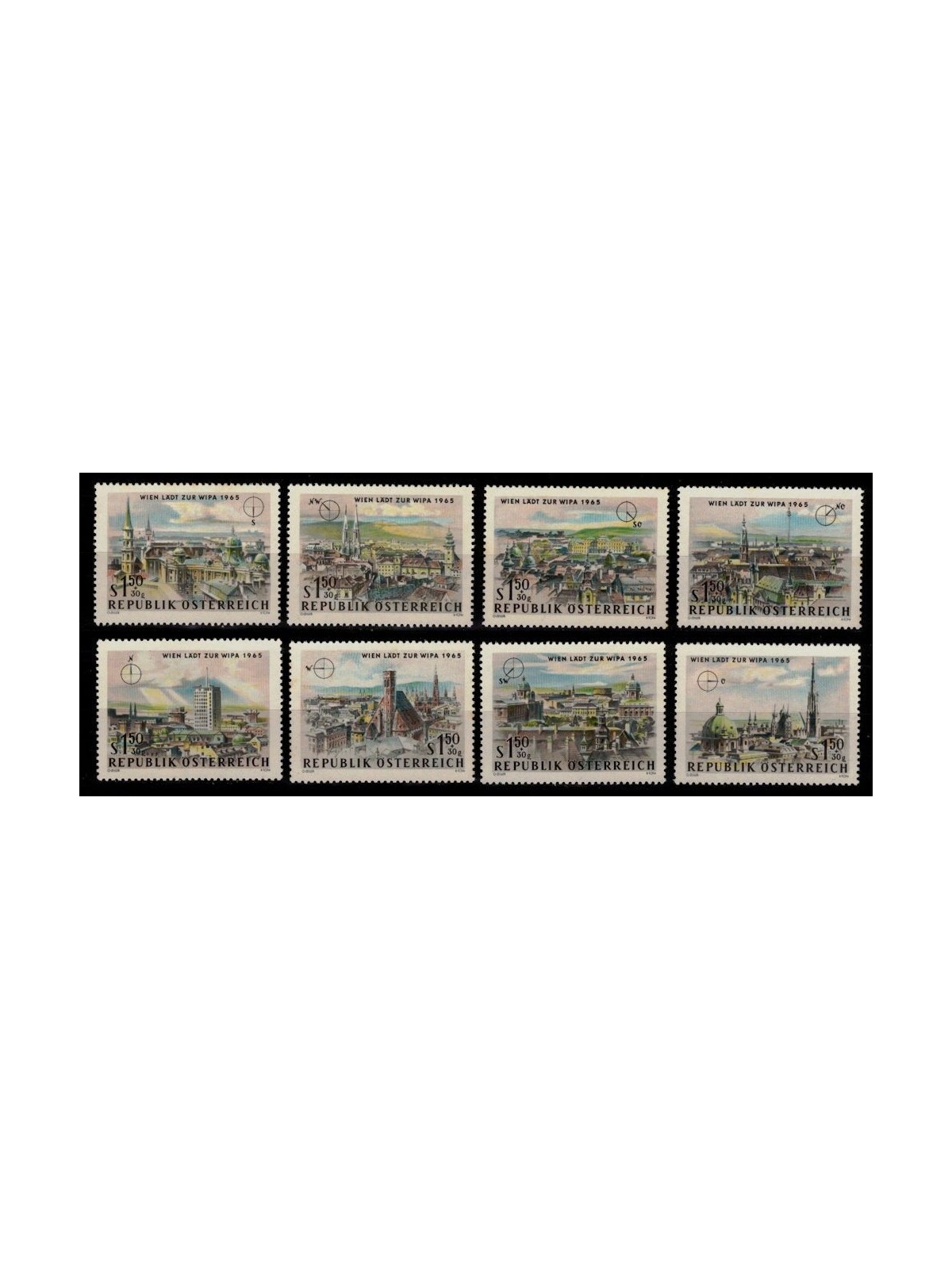 AUSTRIA 1964 Philatelic Exhibition (WIPA) 8v MNH**
