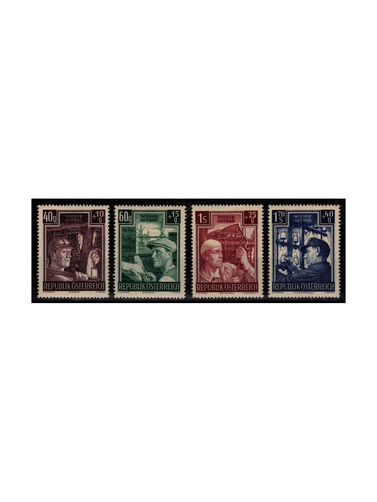 AUSTRIA 1951 Pro reconstruction works 4v MH*