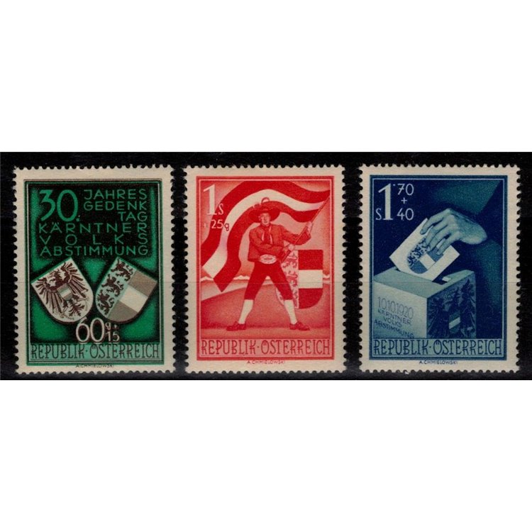 AUSTRIA 1950 Carinthian Plebiscite 3v MH*