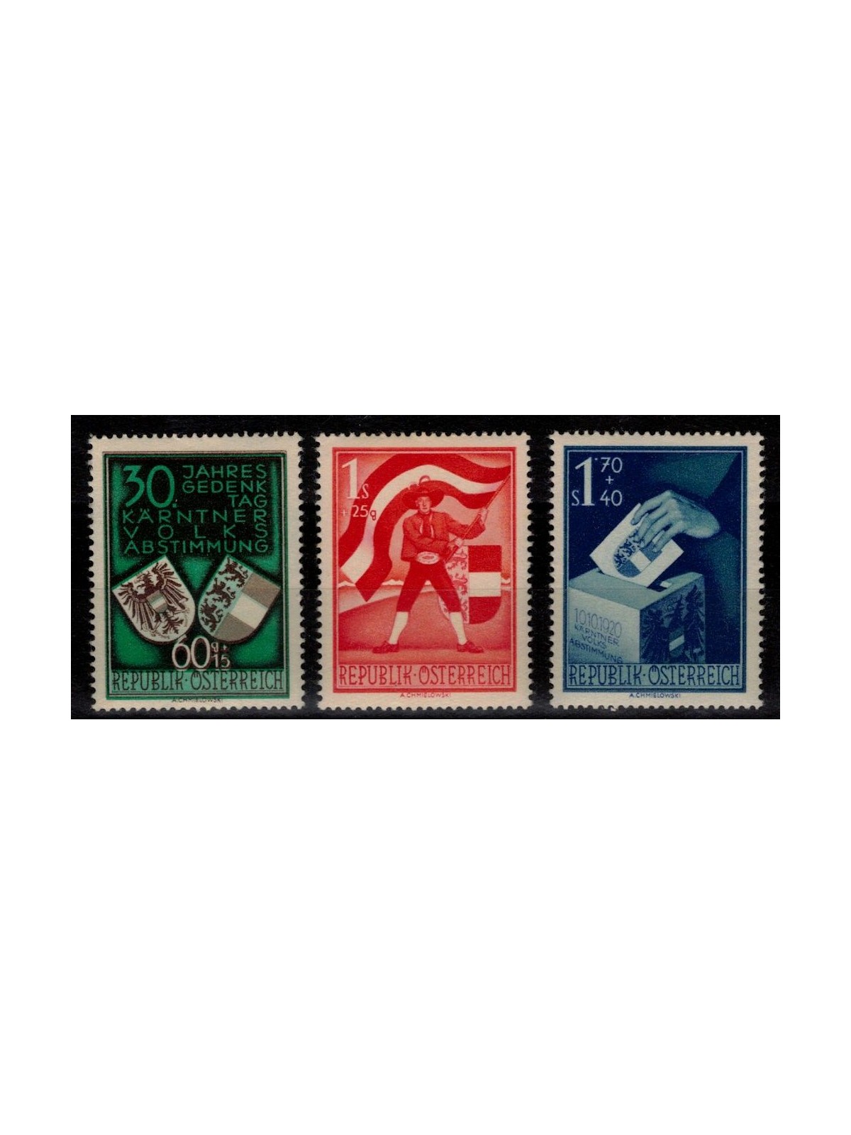 AUSTRIA 1950 Carinthian Plebiscite 3v MH*