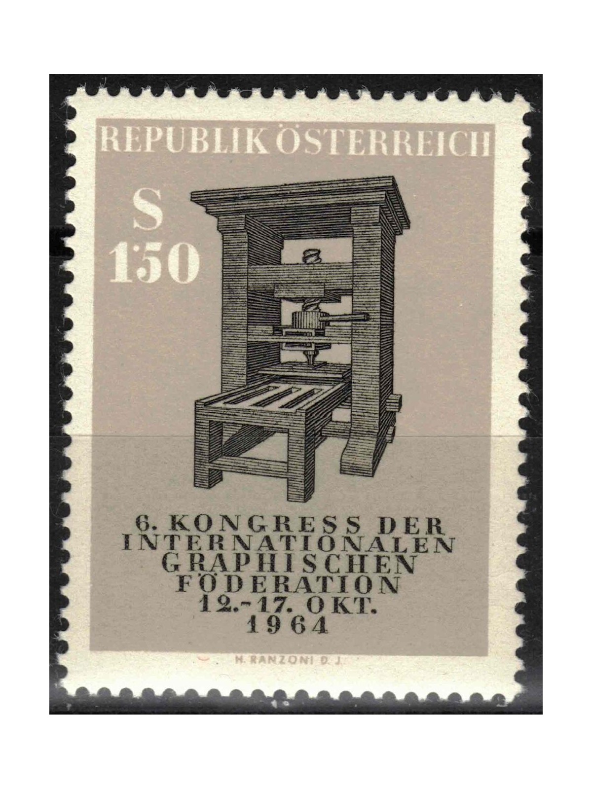 AUSTRIA 1964 Congress of the Graphic Federation MNH**