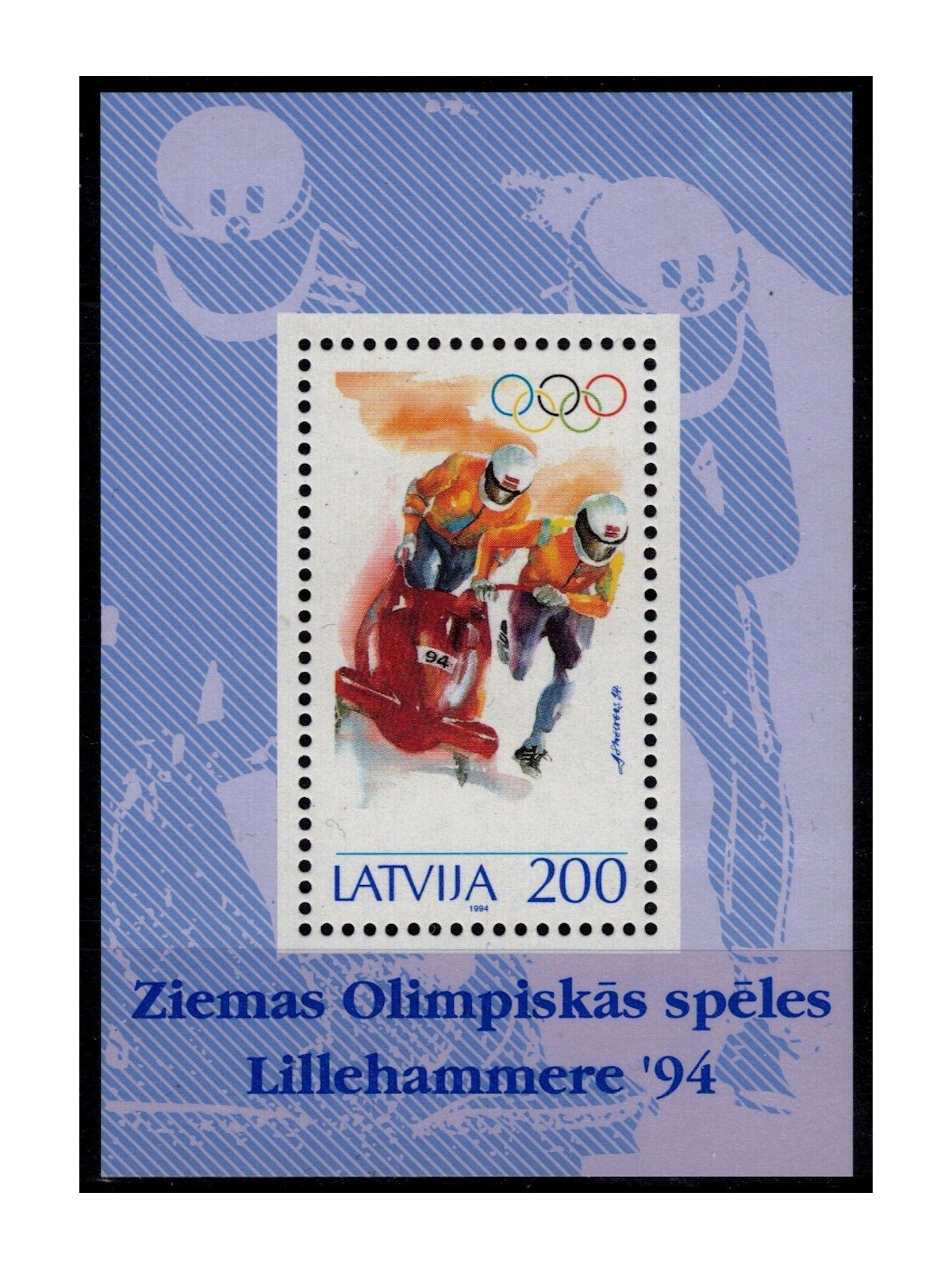 LETTONIA 1994 Giochi olimpici invernali BF MNH**