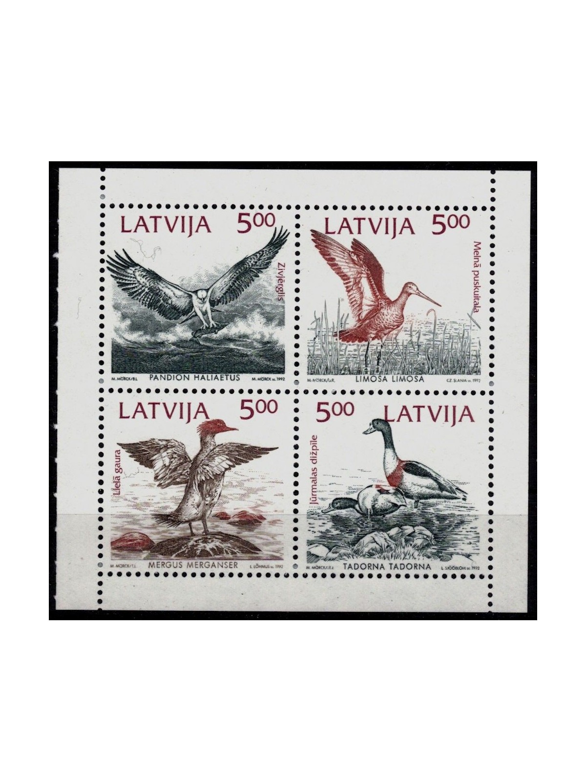LATVIA 1992 Fauna (Birds) 4v MNH**