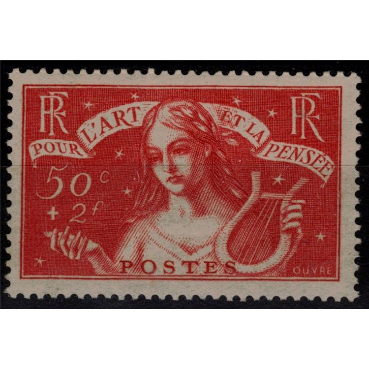 FRANCIA 1935 Pro intellettuali disoccupati (50c + 2f) MH*