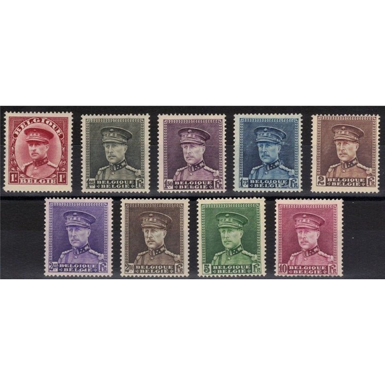 BELGIO 1931-32 Effigie di Re Alberto I 9v MH*