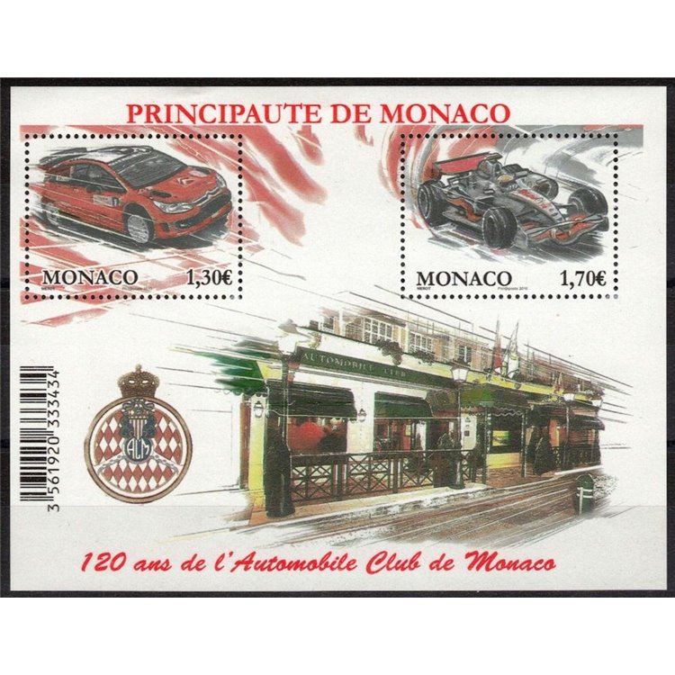 MONACO 2010 Automobilclub BF MNH**