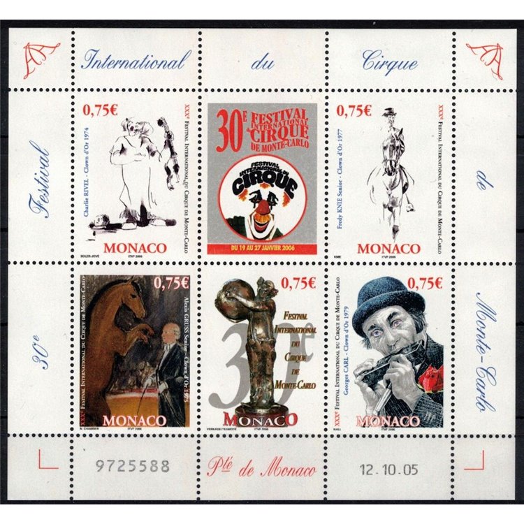 MONACO 2005 International Circus Festival s/s MNH**