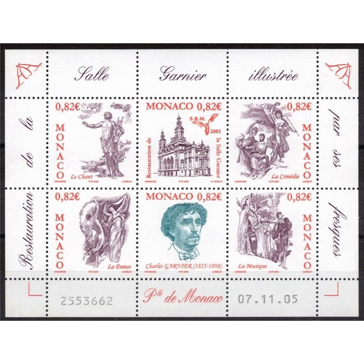 MONACO 2005 Restoration of the Garnier Hall s/s MNH**