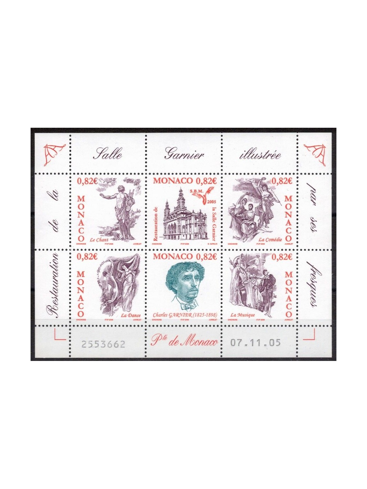 MONACO 2005 Restauro della Sala Garnier BF MNH**
