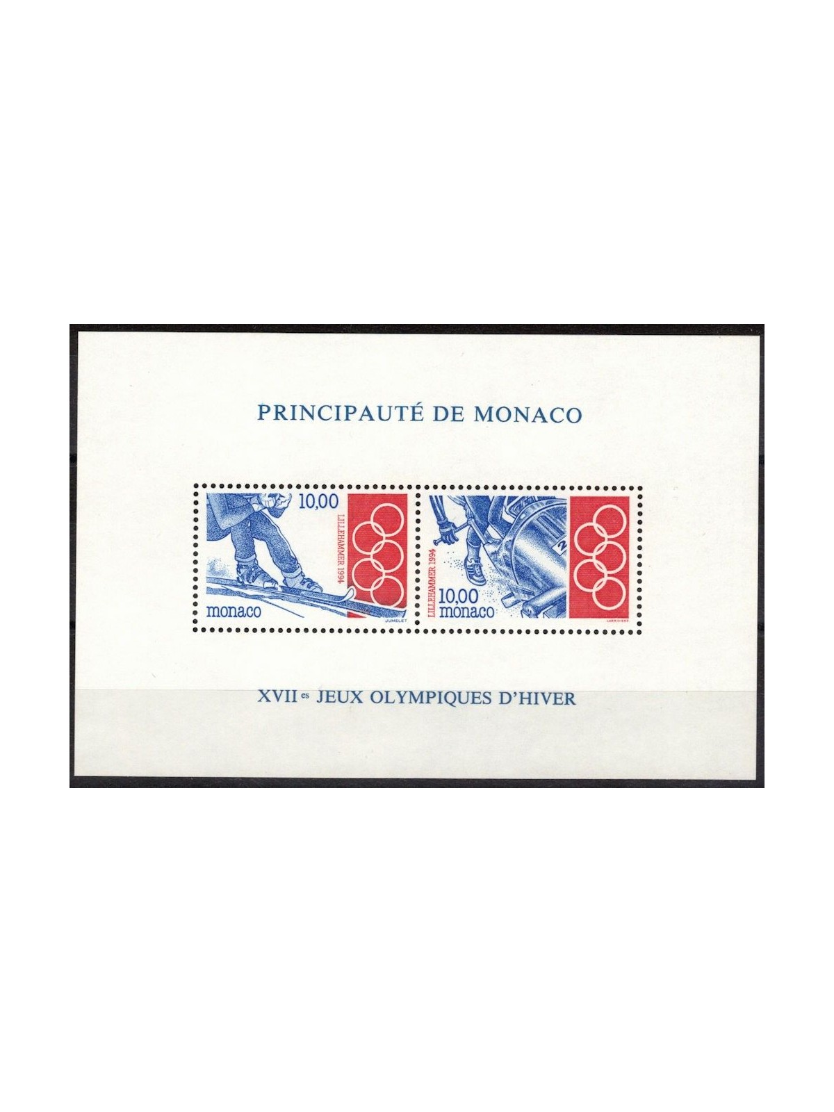 MONACO 1994 Giochi Olimpici Lillehammer BF MNH**