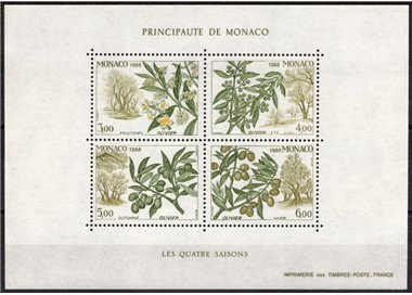 MONACO 1988 Le quattro stagioni dell'ulivo BF MNH**