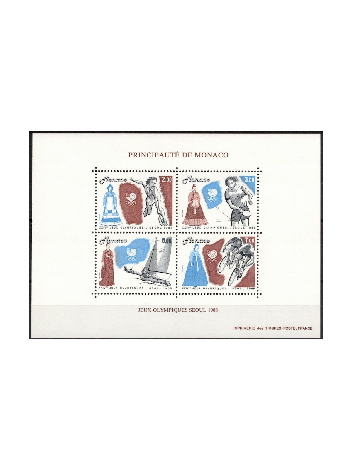 MONACO 1988 Olimpiadi di Seul BF MNH**