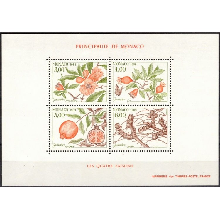MONACO 1989 The Four Seasons of the Pomegranate s/s MNH**