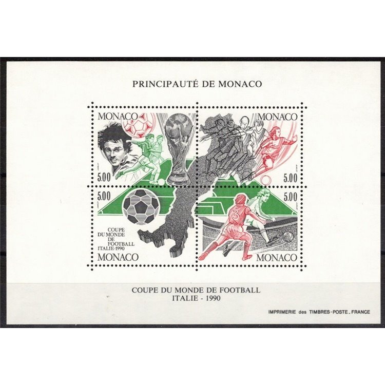MONACO 1990 Coppa del Mondo di calcio BF MNH**