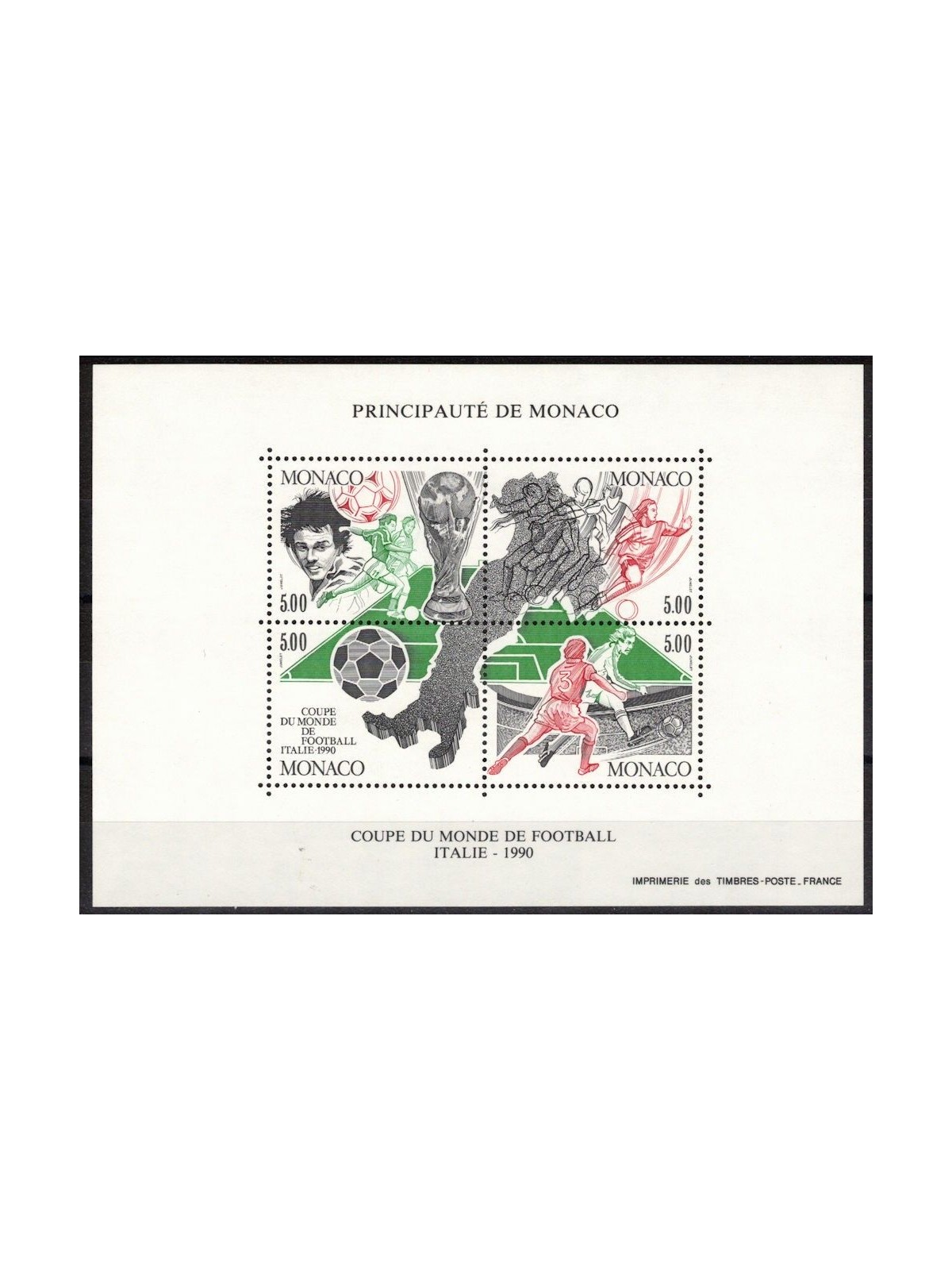 MONACO 1990 World Cup s/s MNH**
