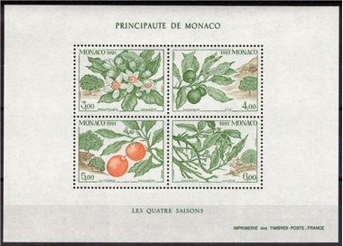 MONACO 1991 The Four Seasons of Orange s/s MNH**
