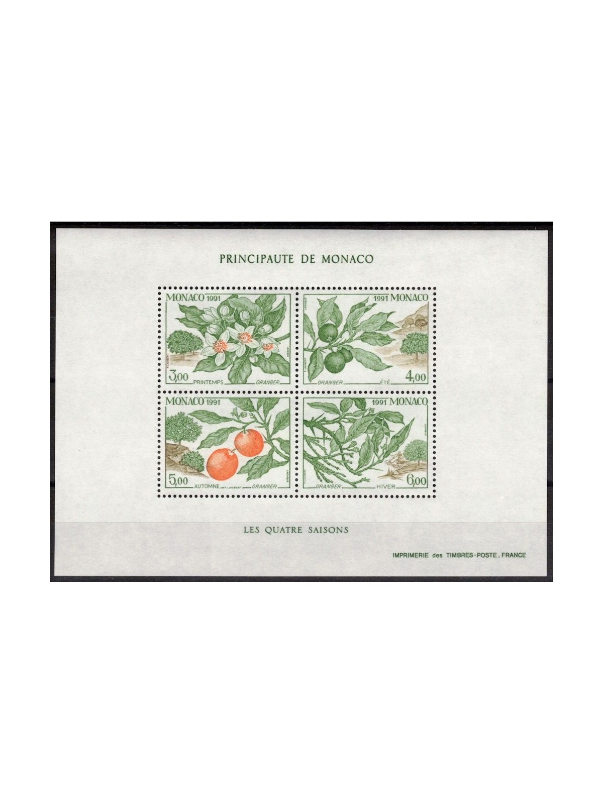 MONACO 1991 Le quattro stagioni dell'arancio BF MNH**