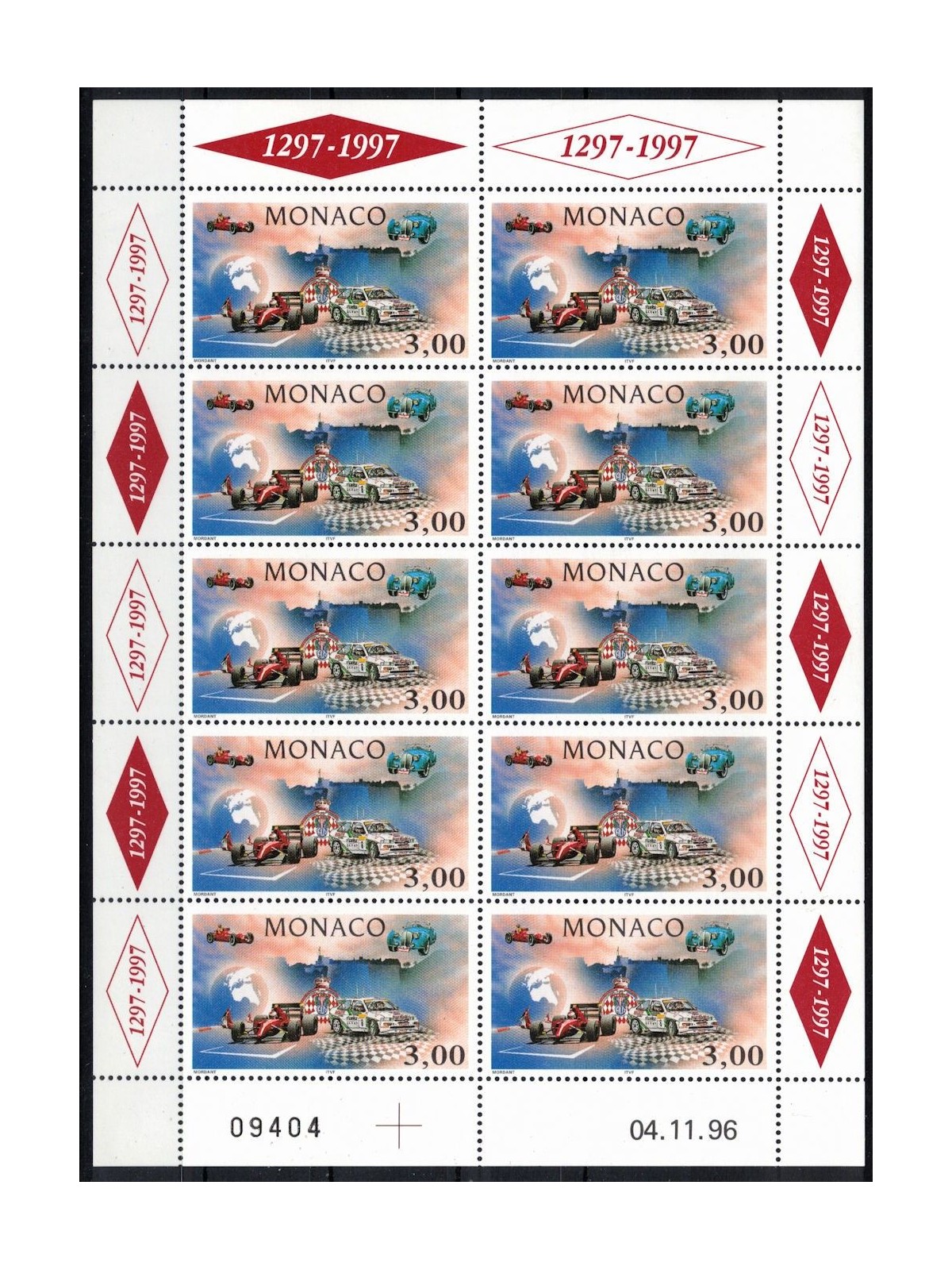 MONACO 1996 Automobilismo MF MNH**
