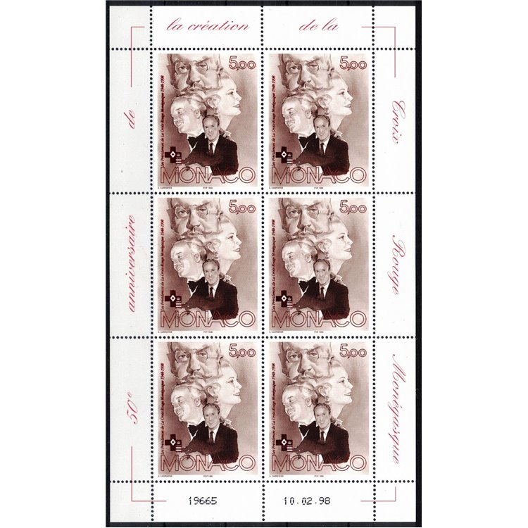 MONACO 1998 Monegasque Red Cross m/s MNH**