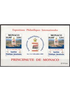 MONACO 2000 Esposizione filatelica internazionale BF MNH**