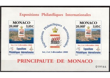 MONACO 2000 International Philatelic Exhibition s/s MNH**