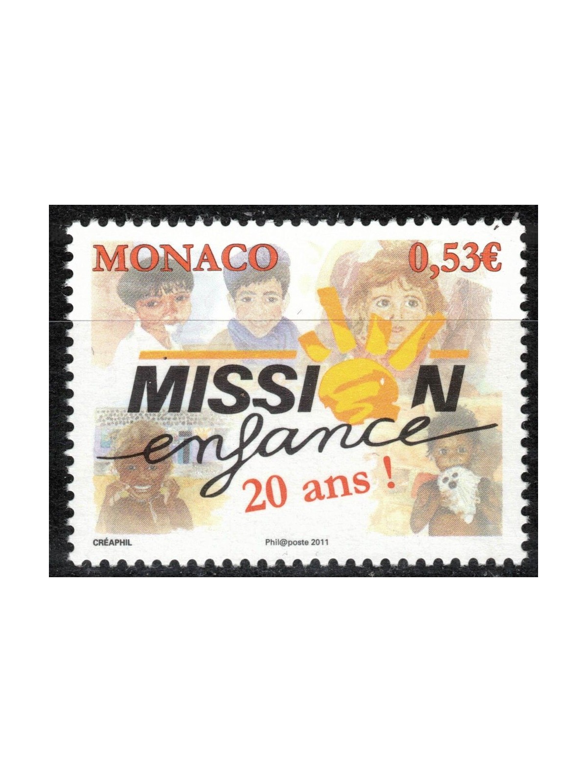 MONACO 2011 Mission Enfance MNH**