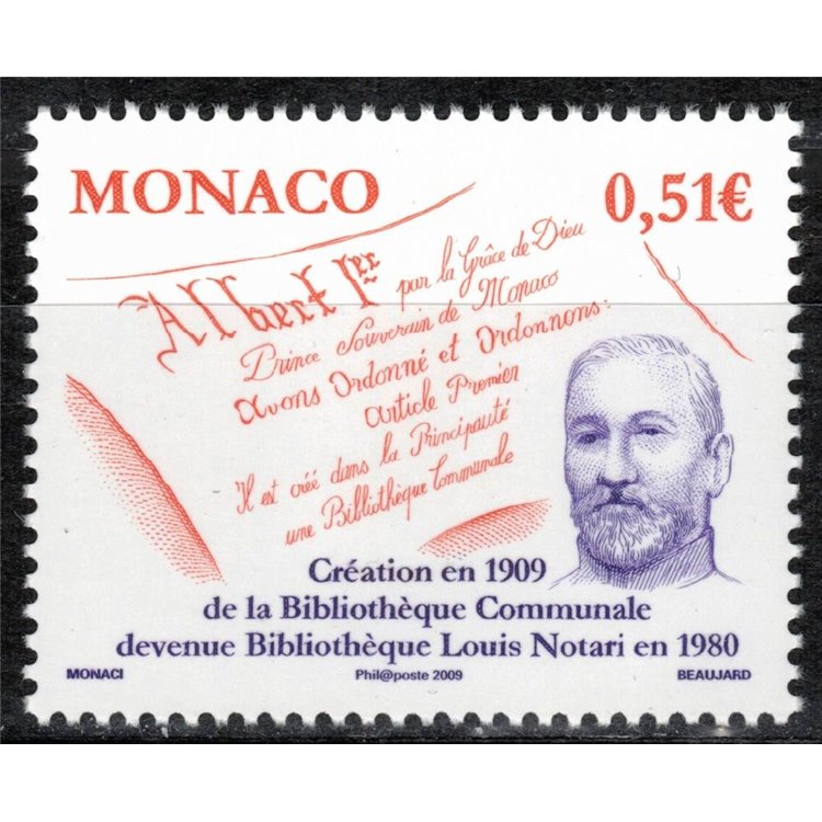 MONACO 2009 Biblioteca Louis Notari MNH**