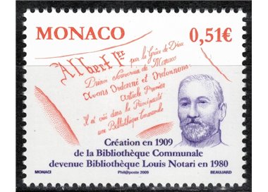 MONACO 2009 Biblioteca Louis Notari MNH**