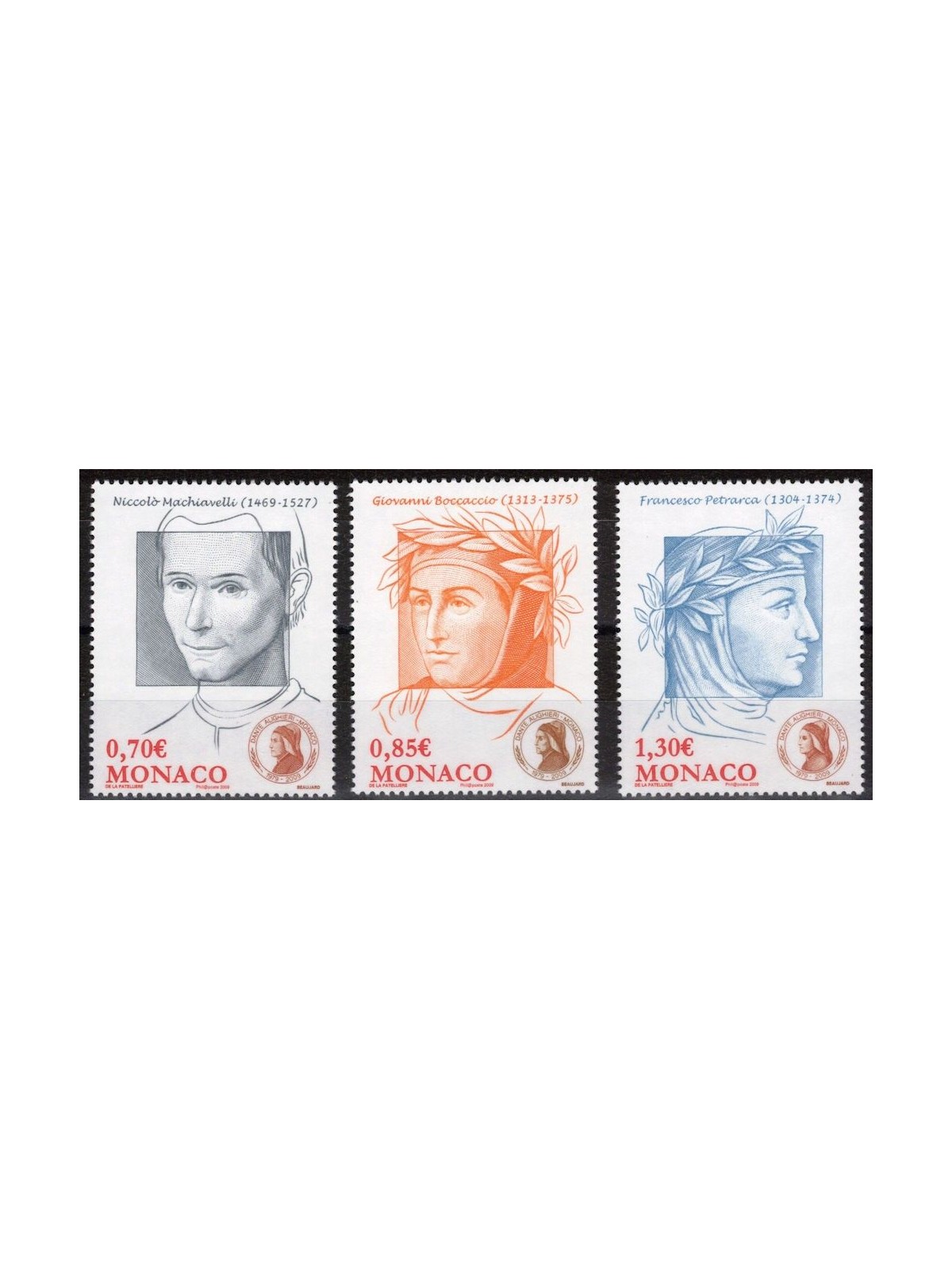 MONACO 2009 Dante Alighieri Association 3v MNH**