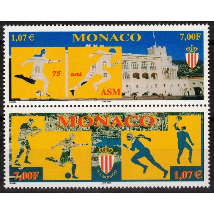 MONACO 1999 Associazione Sportiva 2v MNH**