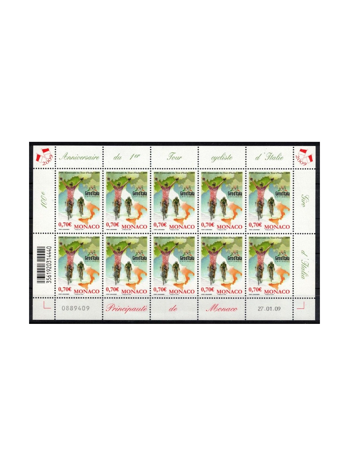 MONACO 2009 Giro d'Italia MF MNH**