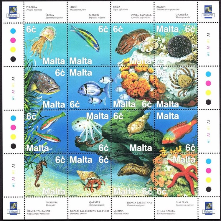 MALTA 1999 Fauna marina 16v MNH**