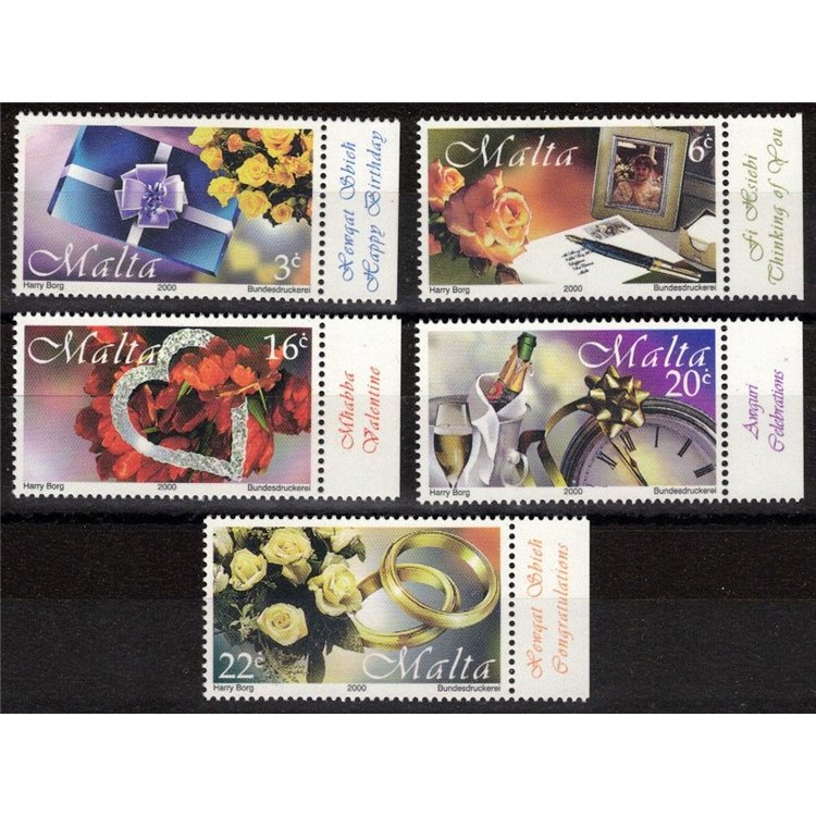 MALTA 2000 Greeting stamps 5v MNH**