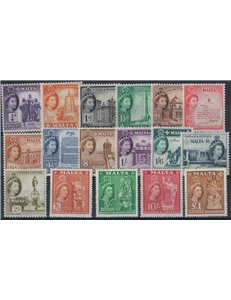 MALTA 1956-57 Elizabeth II and various views 17v MNH**/MH*