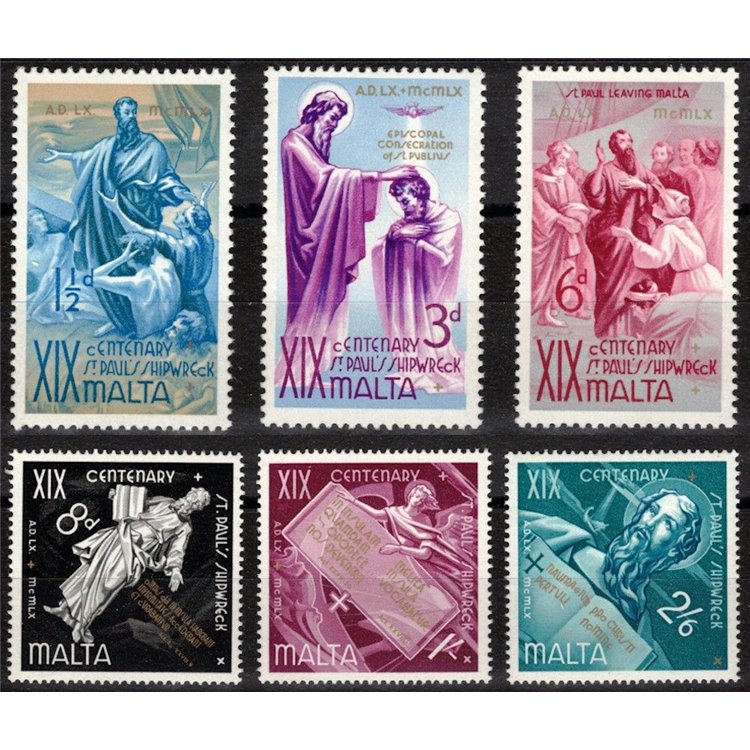 MALTA 1960 Shipwreck of St Paul 6v MNH**