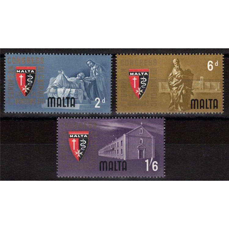 MALTA 1964 Catholic Doctors 3v MNH**