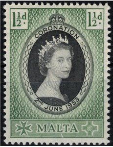 MALTA 1953 Incoronazione della Regina MNH**