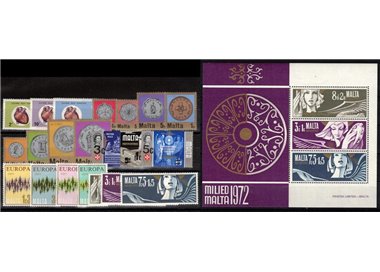MALTA 1972 Annata completa 21v + 1 BF MNH**
