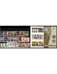 MALTA 1973 Complete Year 24v + 1 s/s MNH**