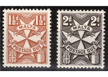 MALTA 1970 Segnatasse (carta gessata) 2v MNH**
