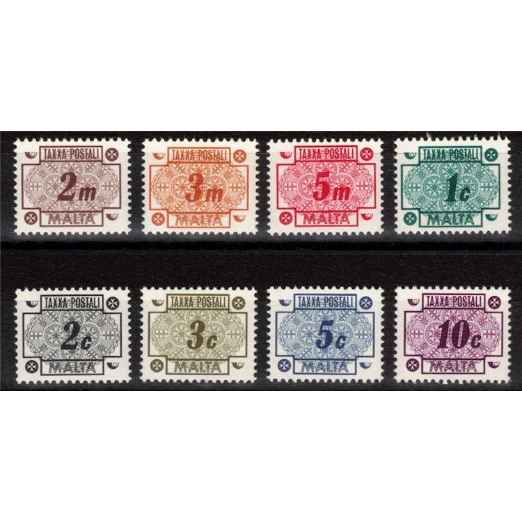 MALTA 1973 Postage Due 8v MNH**