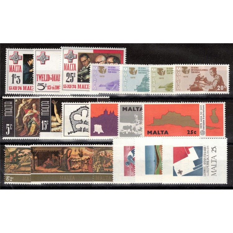 MALTA 1975 Annata completa 19v MNH**