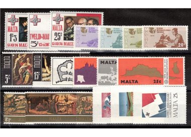 MALTA 1975 Annata completa 19v MNH**