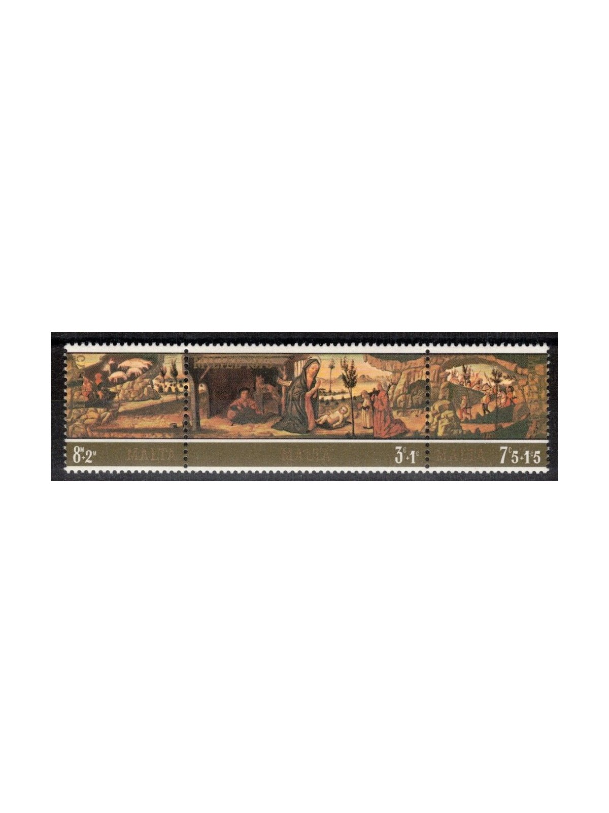 MALTA 1975 Natale (trittico) 3v MNH**