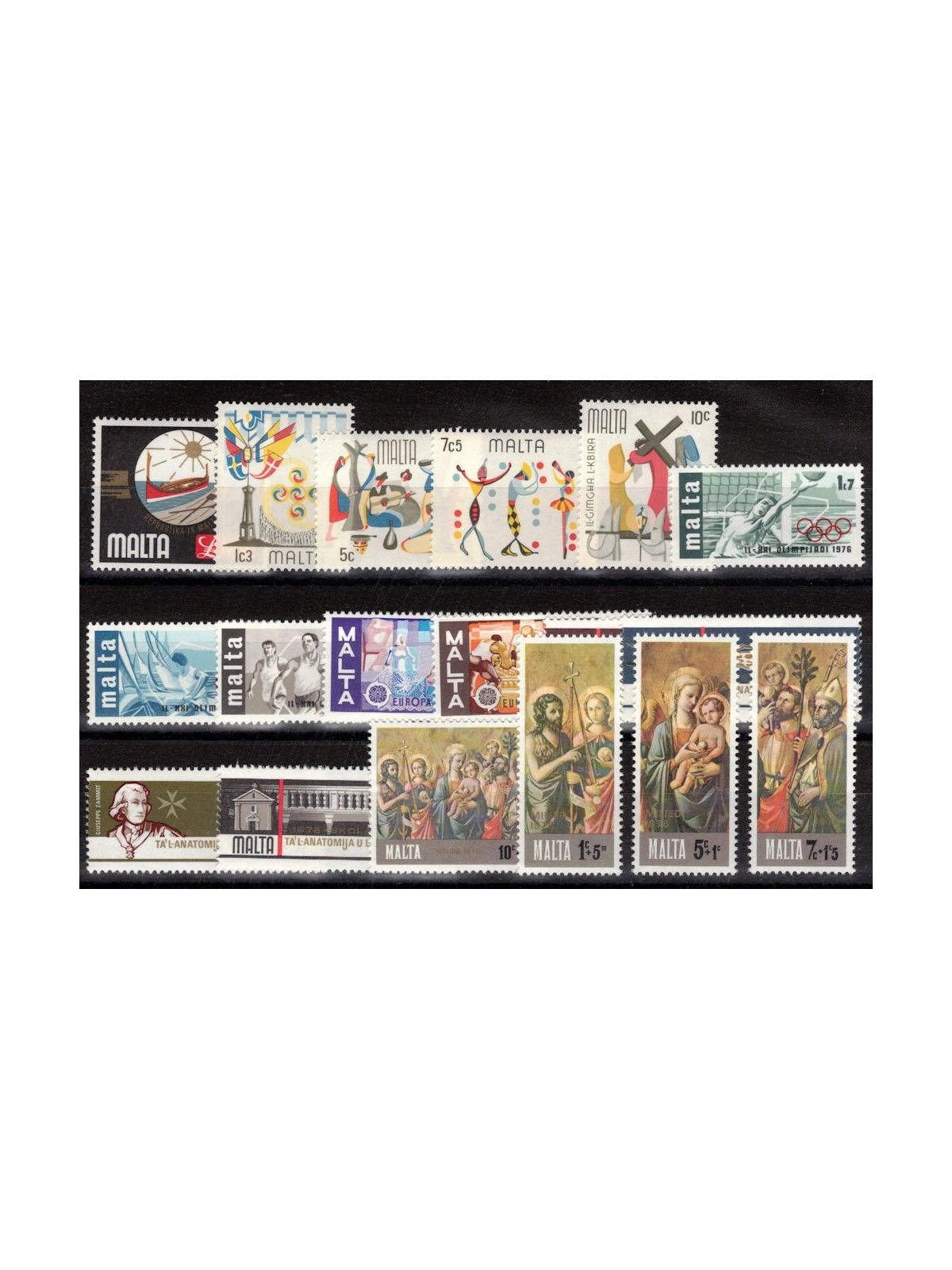 MALTA 1976 Annata completa 18v MNH**