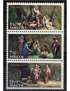 MALTA 1977 Natale (trittico) 3v MNH**