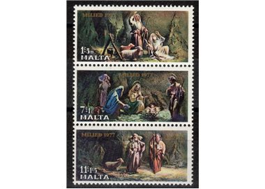 MALTA 1977 Christmas (triptych) 3v MNH**