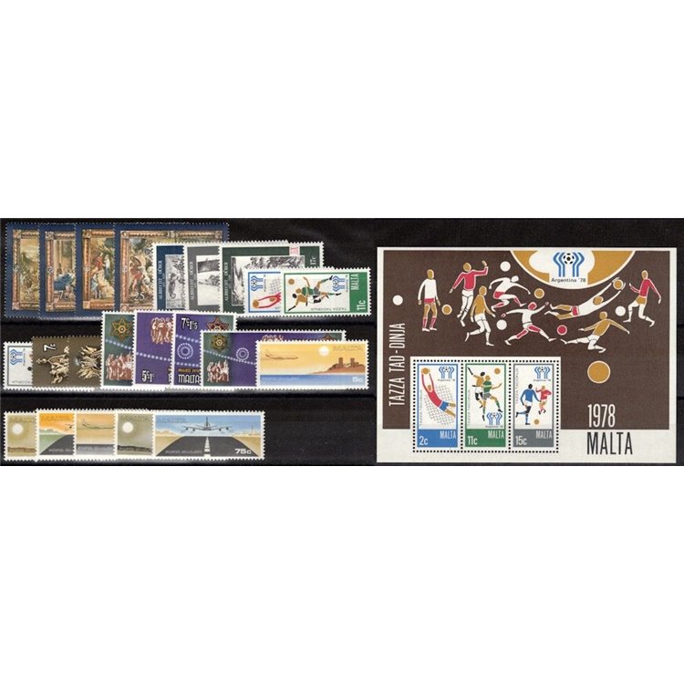 MALTA 1978 Complete Year 22v + 1 s/s MNH**